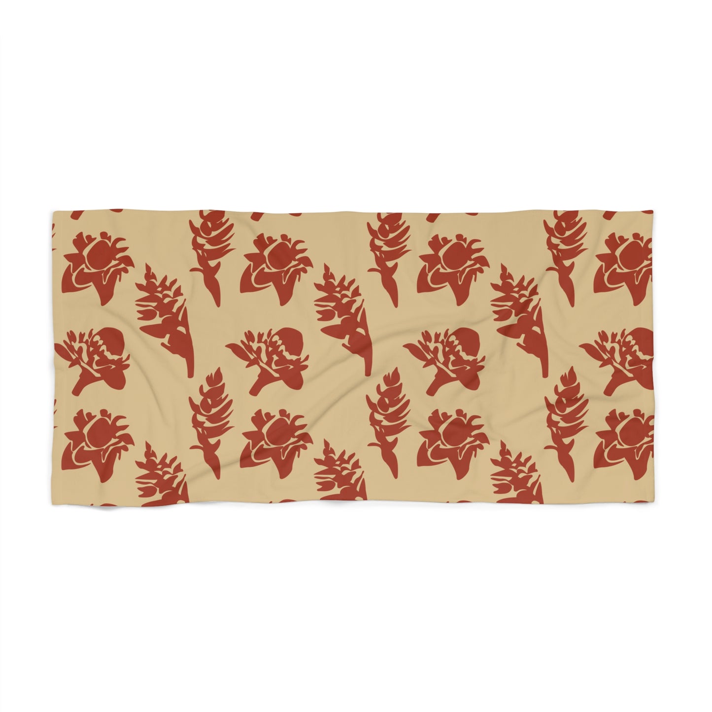 Beach Towel (Torch Ginger - Tan/Red)