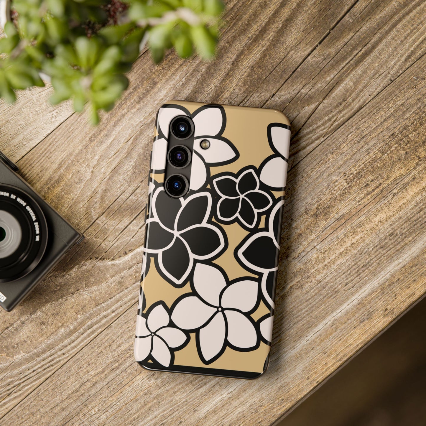Tough Phone Cases - Plumeria (Black White)