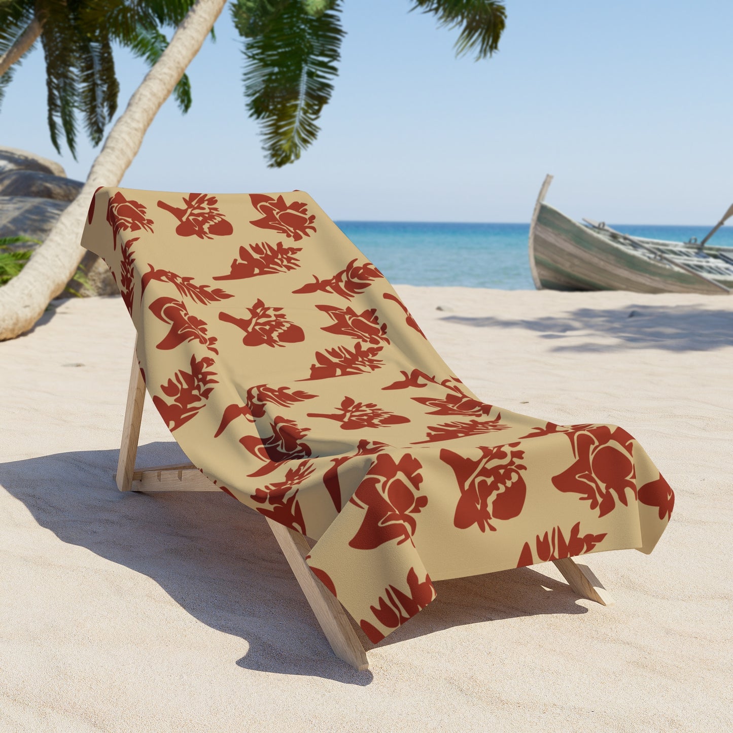 Beach Towel (Torch Ginger - Tan/Red)