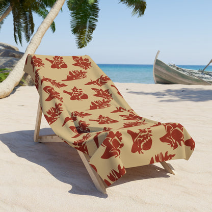 Beach Towel (Torch Ginger - Tan/Red)