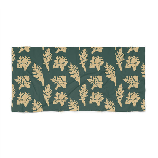 Beach Towel (Torch Ginger - Deep Sea)