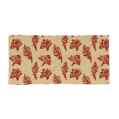 Beach Towel (Torch Ginger - Tan/Red)
