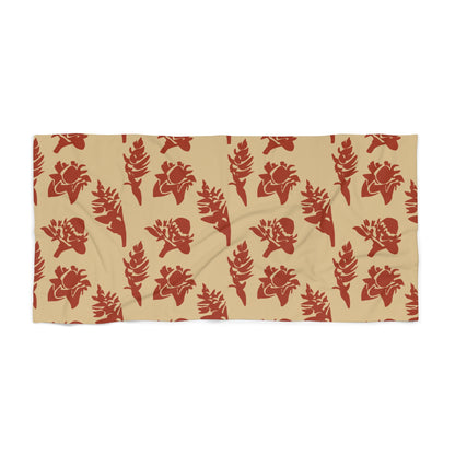 Beach Towel (Torch Ginger - Tan/Red)