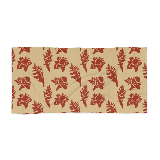 Beach Towel (Torch Ginger - Tan/Red)